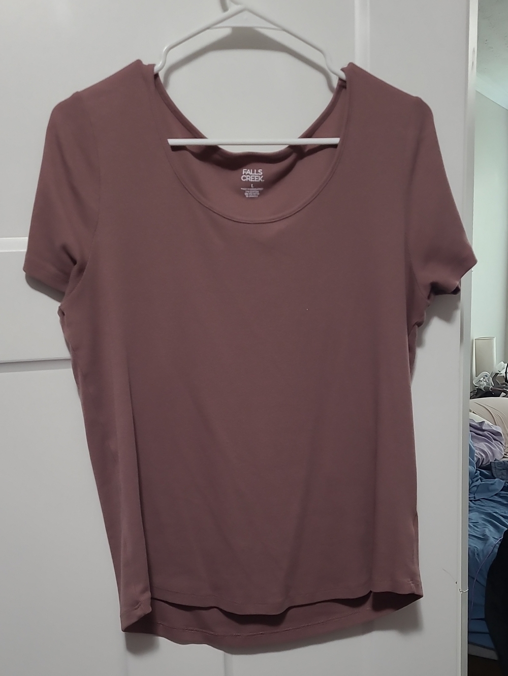 Falls Creek Women's Short Sleeve Scoop Neck Top - Dusty Mauve